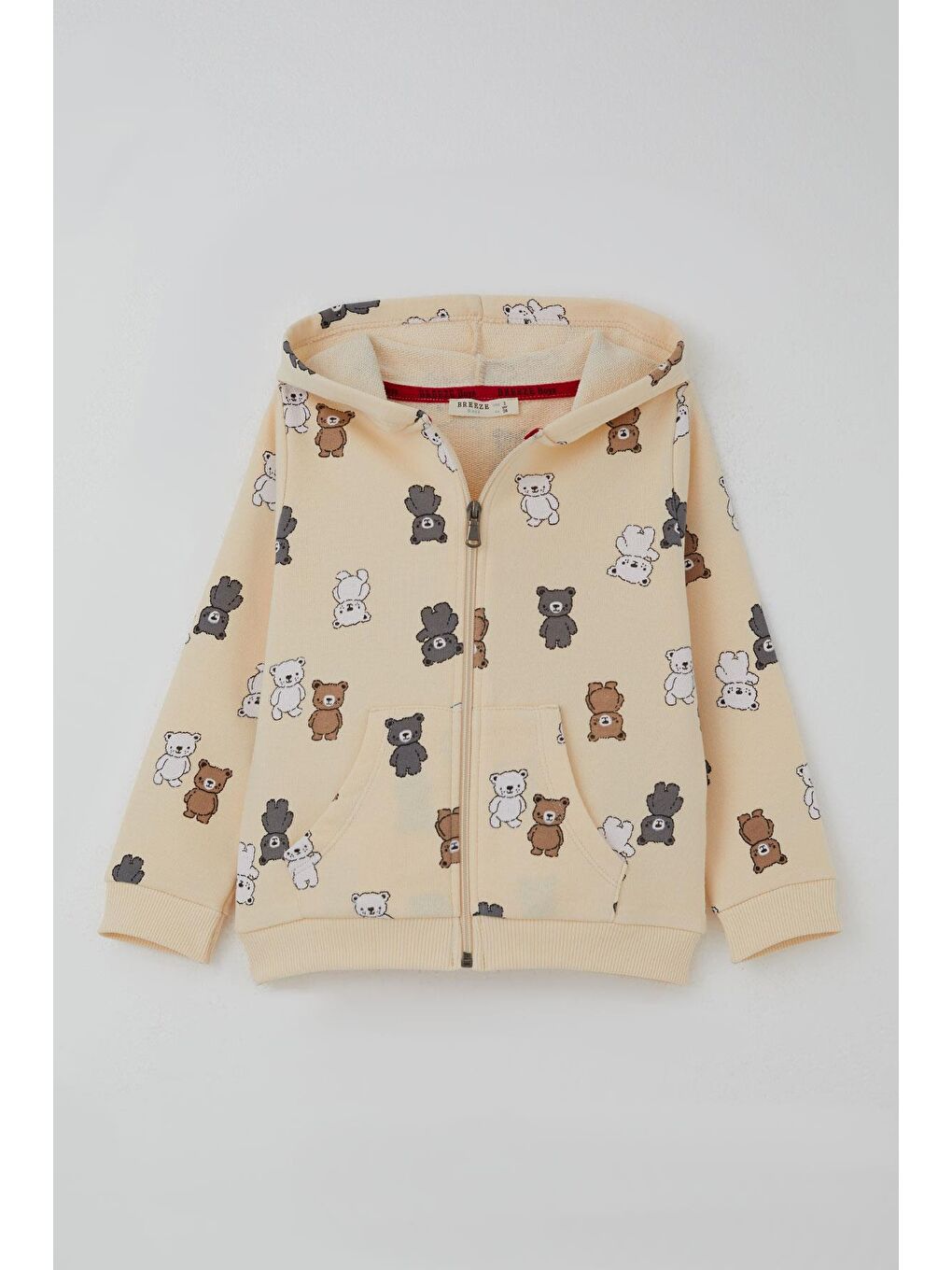 Ekru Erkek Bebek Eşofman Takımı Sevimli Renkli Ayıcık Desenli Krem (9 Ay-3 Yaş)-1