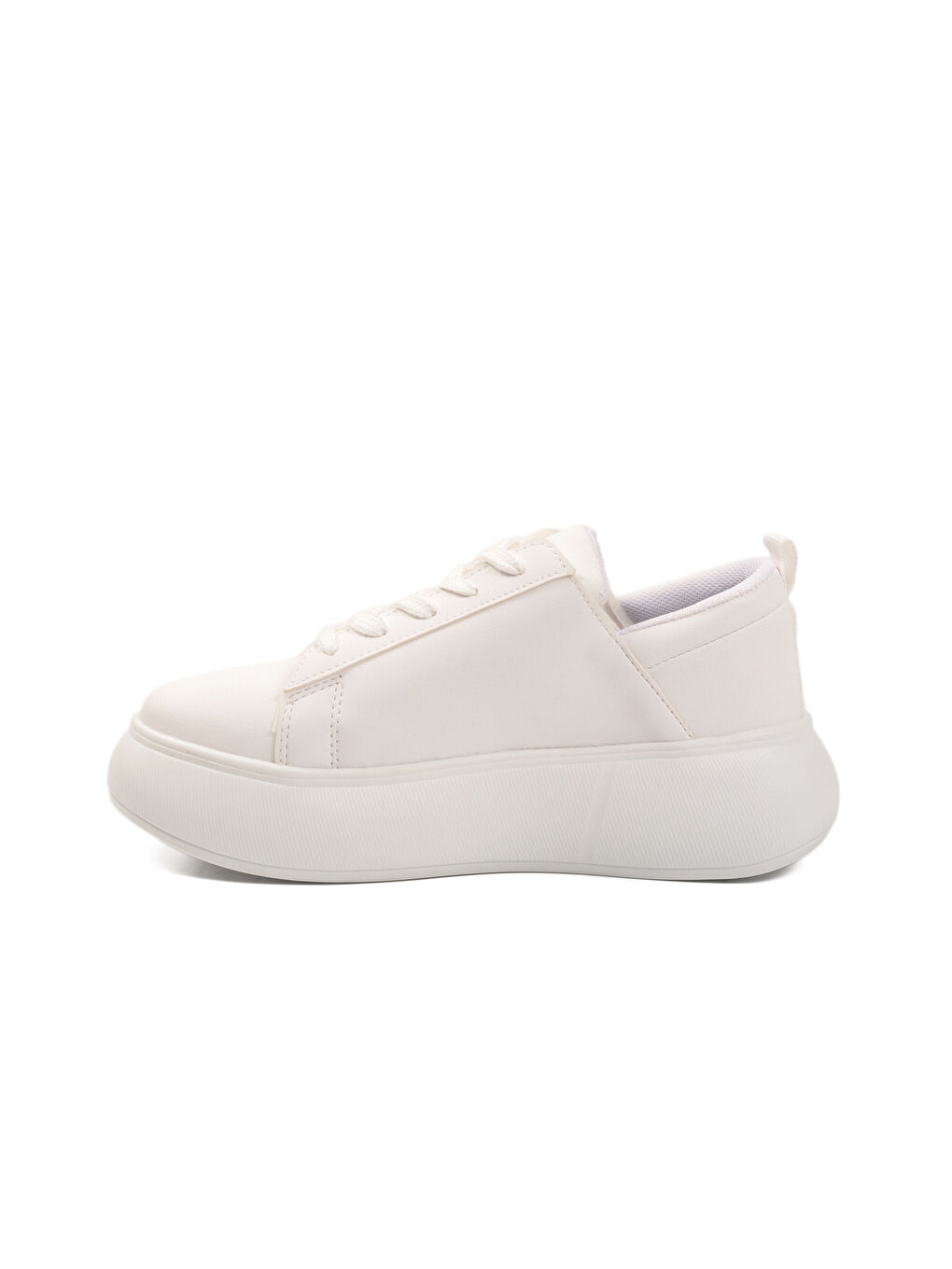 Beyaz Kalın Taban Bağcıklı Kadın Spor Ayakkabı Termo DV-03 Z-3