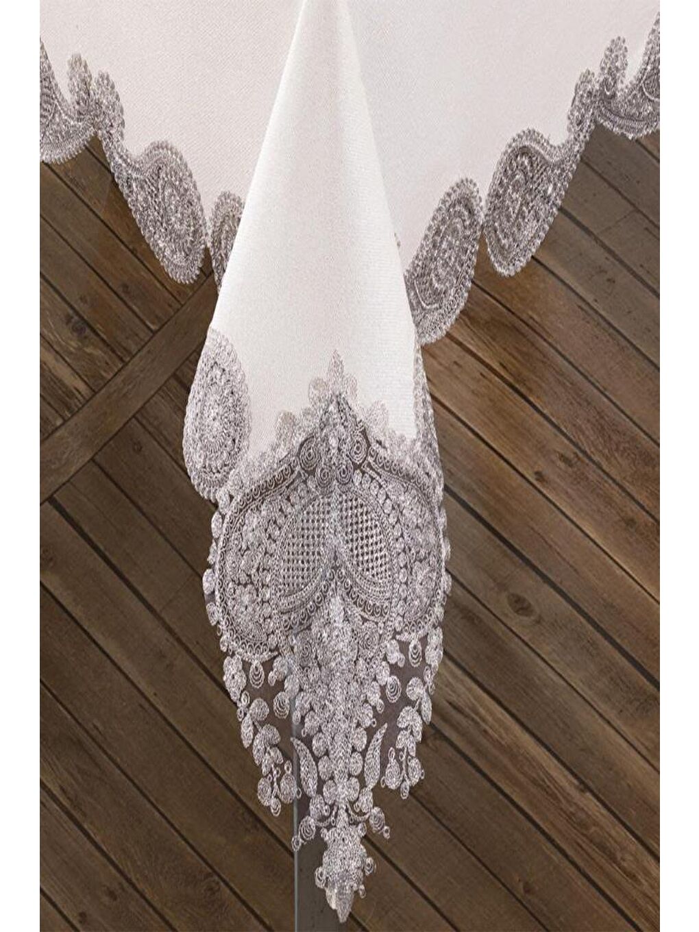 Karışık Verna Masa Örtüsü 26 Parça Krem Silver-7