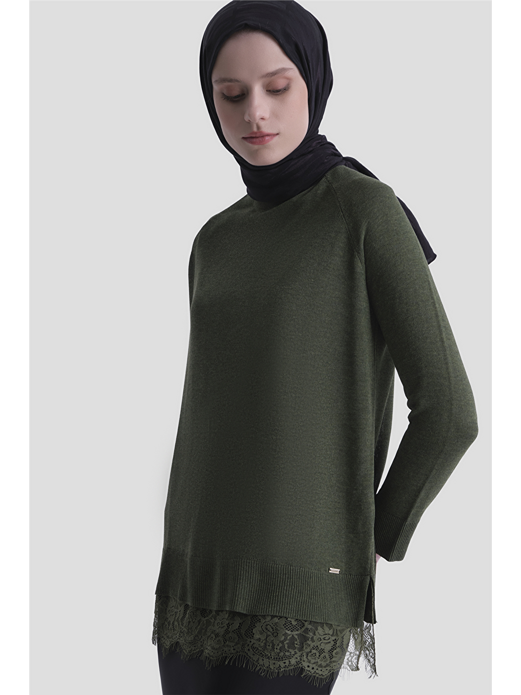 Dantelli Rayon Tunik Haki-2