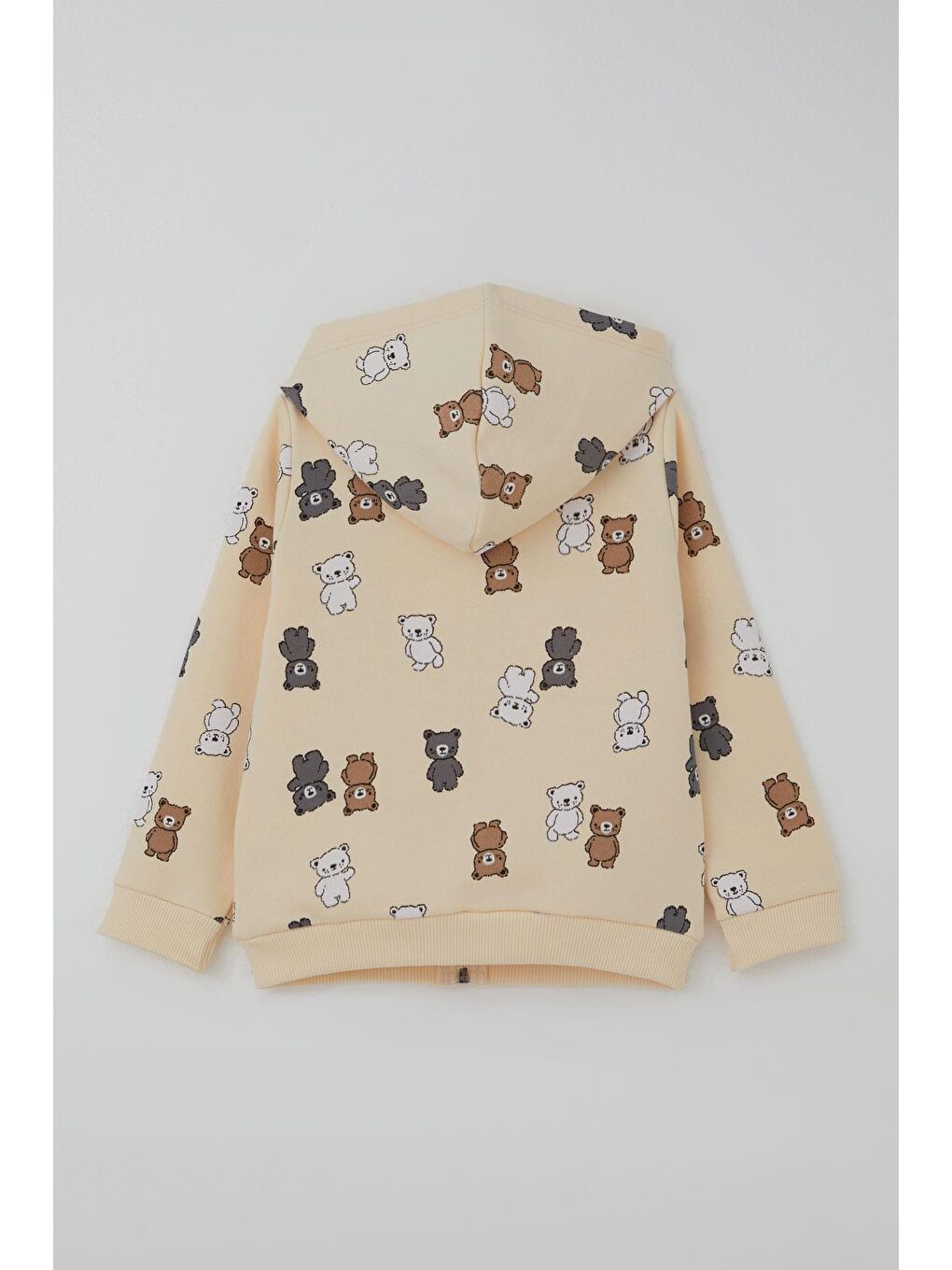 Ekru Erkek Bebek Eşofman Takımı Sevimli Renkli Ayıcık Desenli Krem (9 Ay-3 Yaş)-3