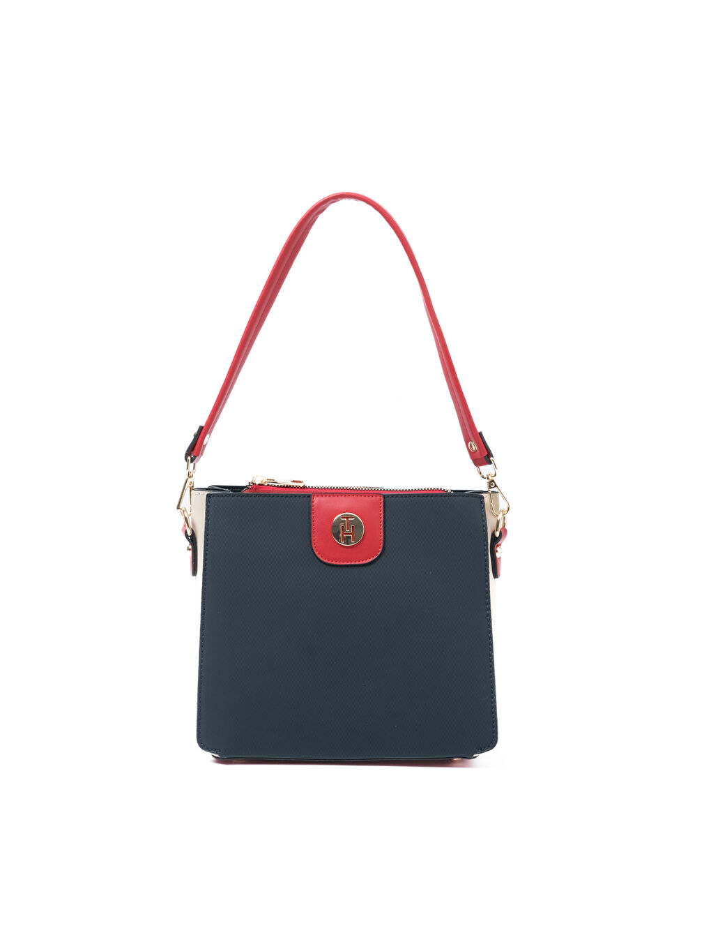 Lacivert Kadın Omuz Çantası TH-YK14317 Laci-Krem-Kırmızı-1