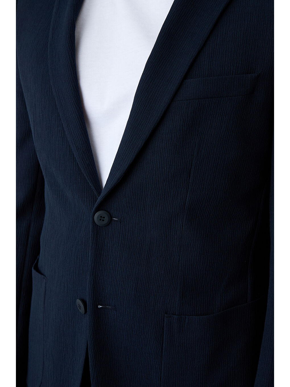 Lacivert 7 Drop Slim Fit Dar Kesim Ceket-2