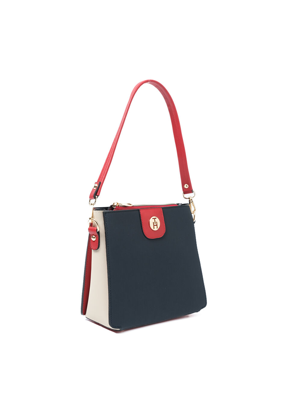 Lacivert Kadın Omuz Çantası TH-YK14317 Laci-Krem-Kırmızı-2