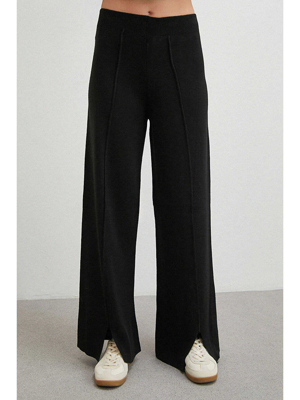 Çift Fermuarlı Kapüşonlu Pantolonlu Takım Siyah-5