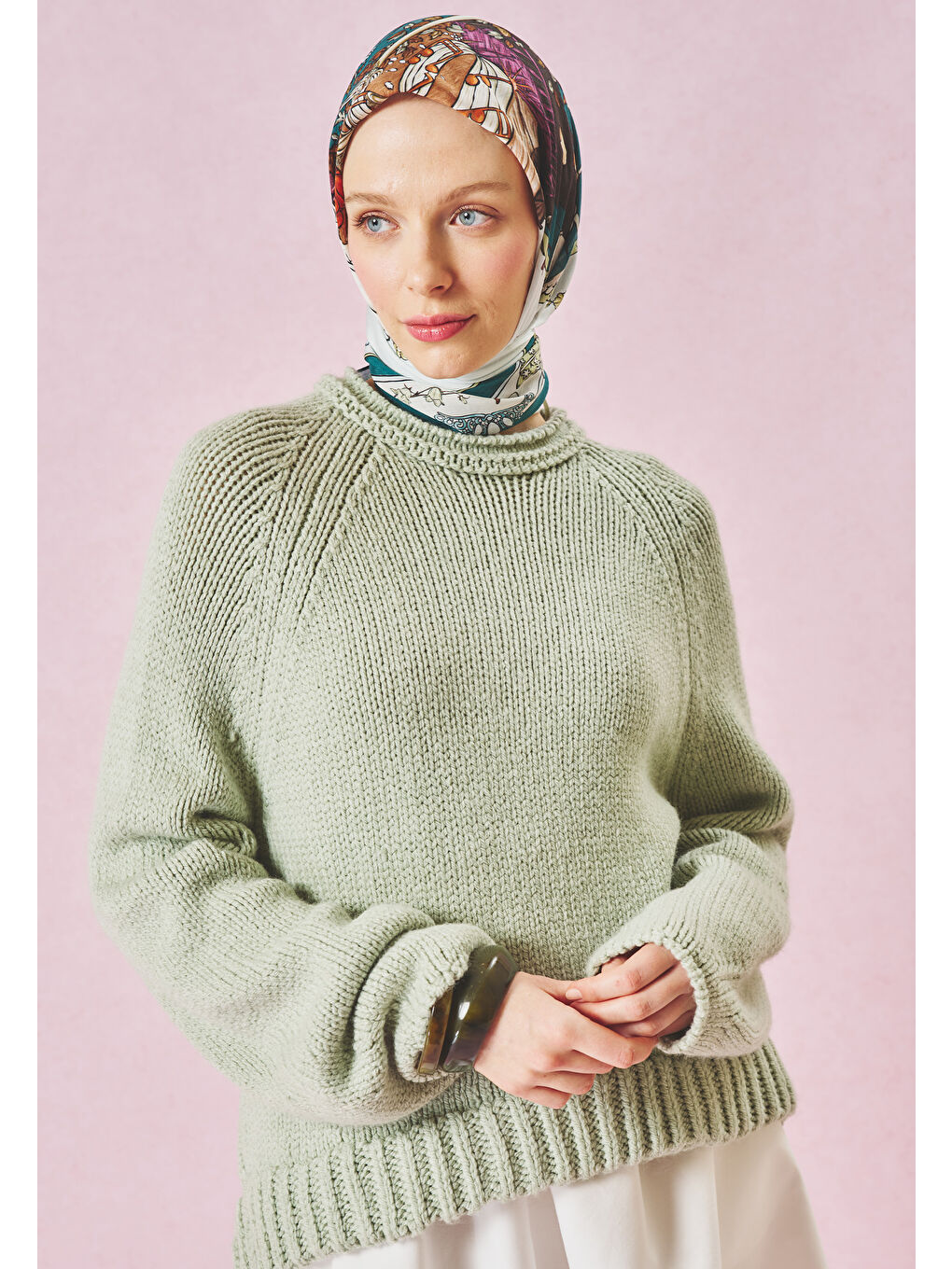 Petrol ENCHANTED MELODY DESEN FLOŞ VİSKON EŞARP DEEP FOREST