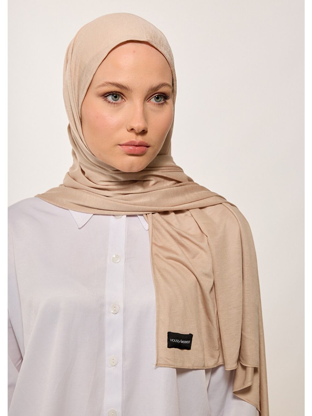 Tesettür Şal - Bone - Bej-3