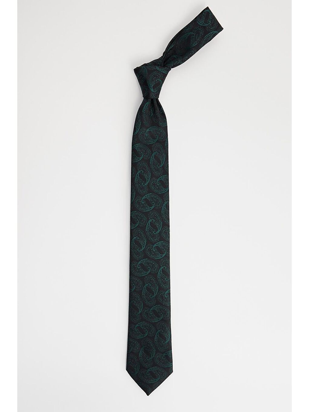 Lacivert Klasik Cep Mendilli Desenli Kravat-2