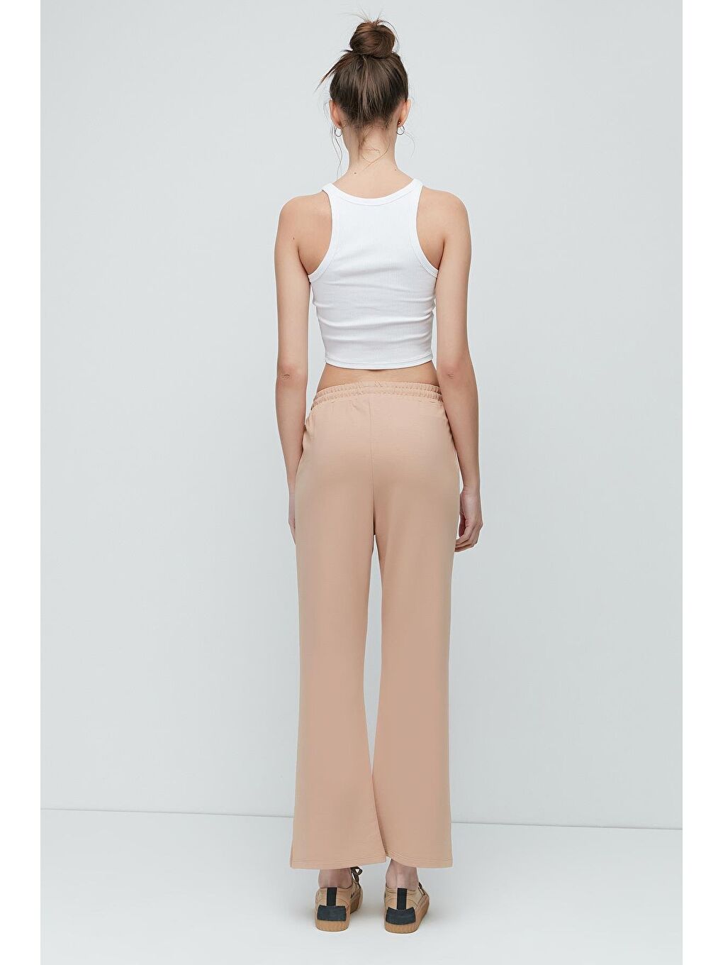 Kahverengi Yırtmaçlı İspanyol Paça Eşofman Altı 741 Sütlü Kahve-4