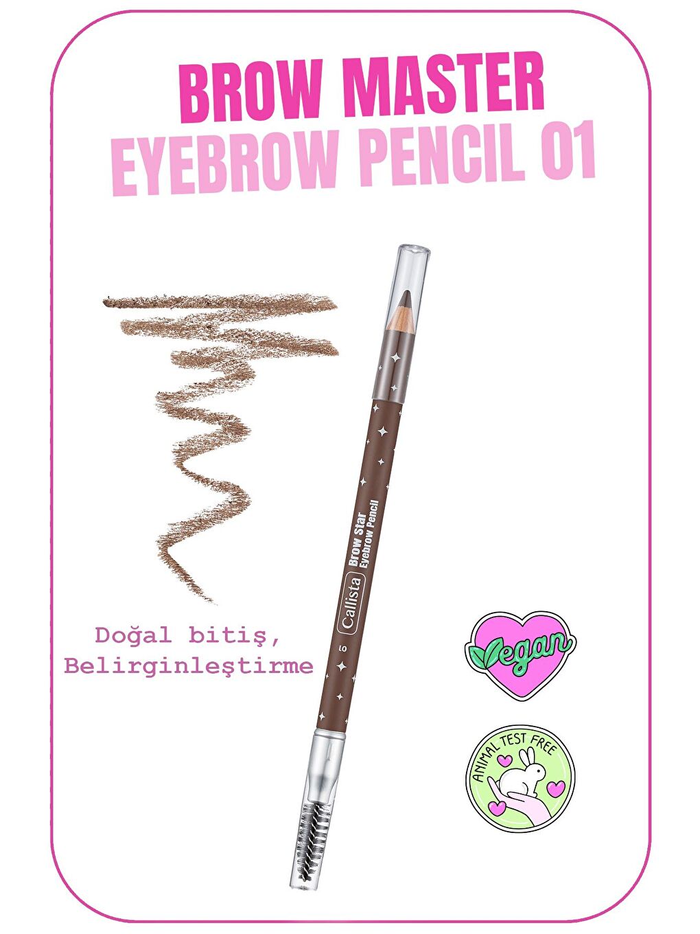 Callista Kahverengi Brow Star Eyebrow Pencil Fırçalı Kaş Kalemi 01 Dark Blonde - Açık Kahverengi