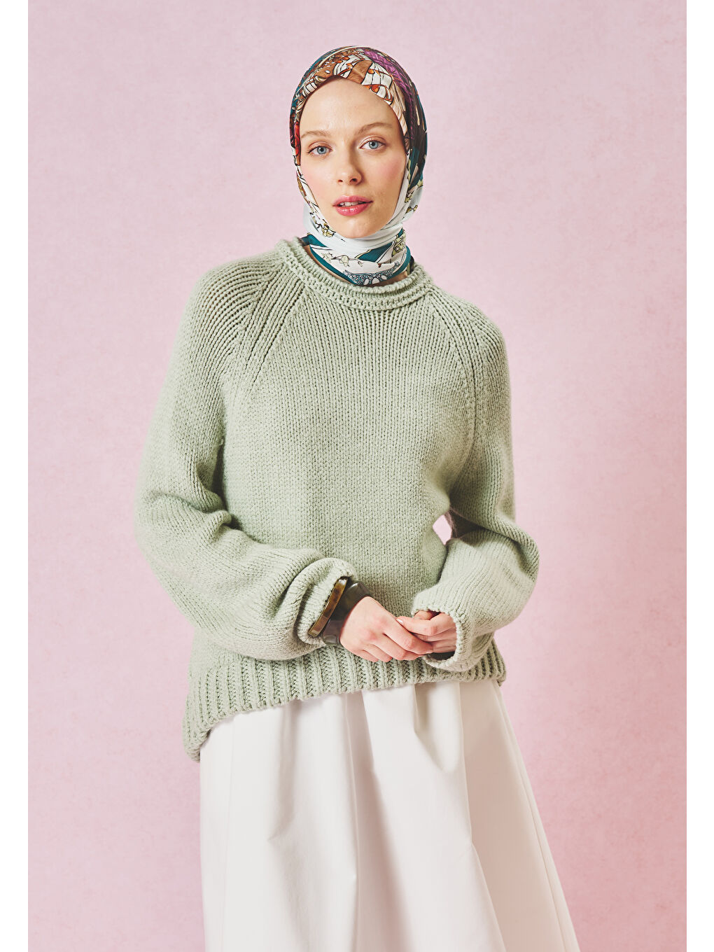 Petrol ENCHANTED MELODY DESEN FLOŞ VİSKON EŞARP DEEP FOREST-1