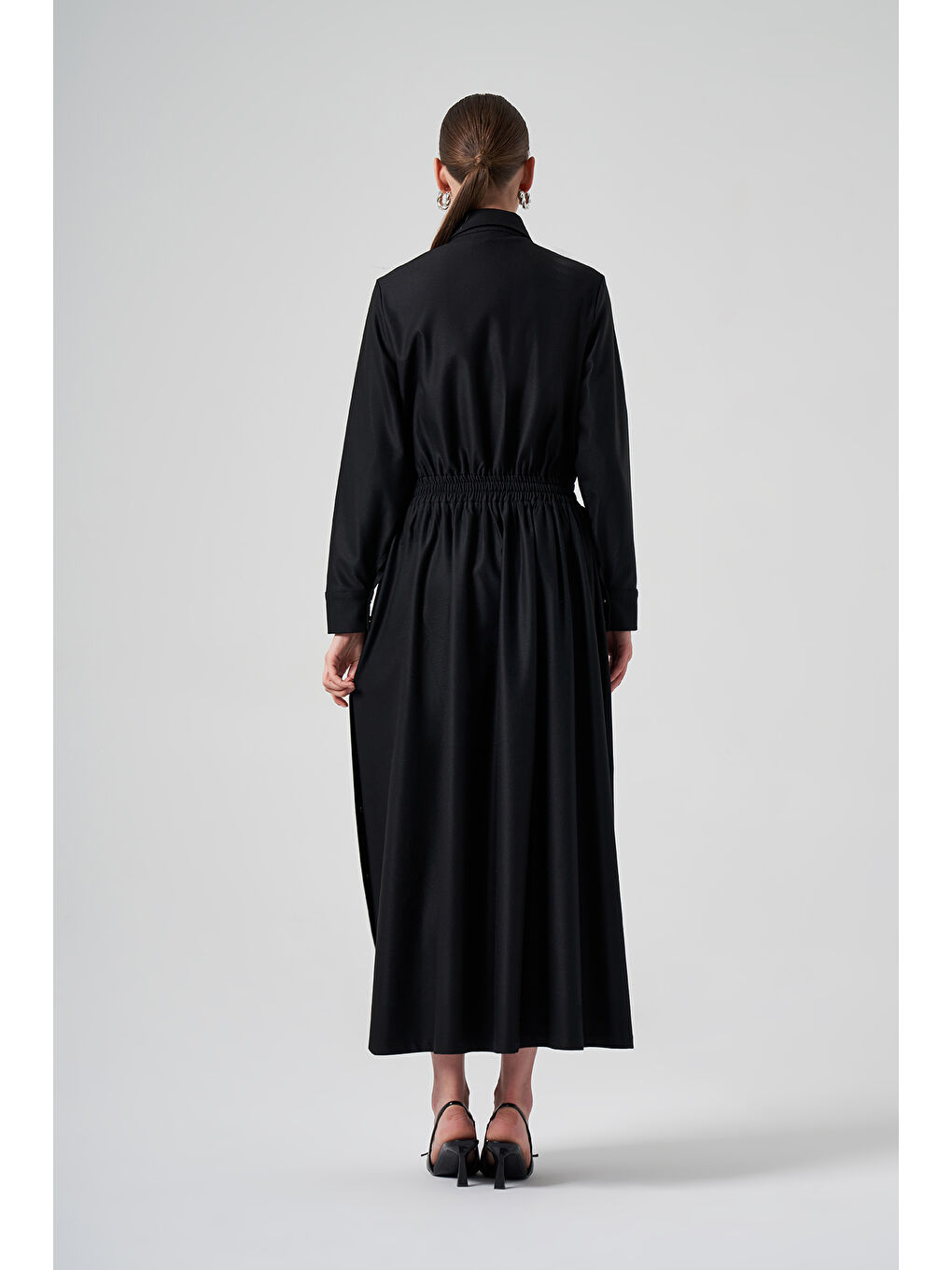 Çıtçıt Detay Elbise 2002 Siyah-3