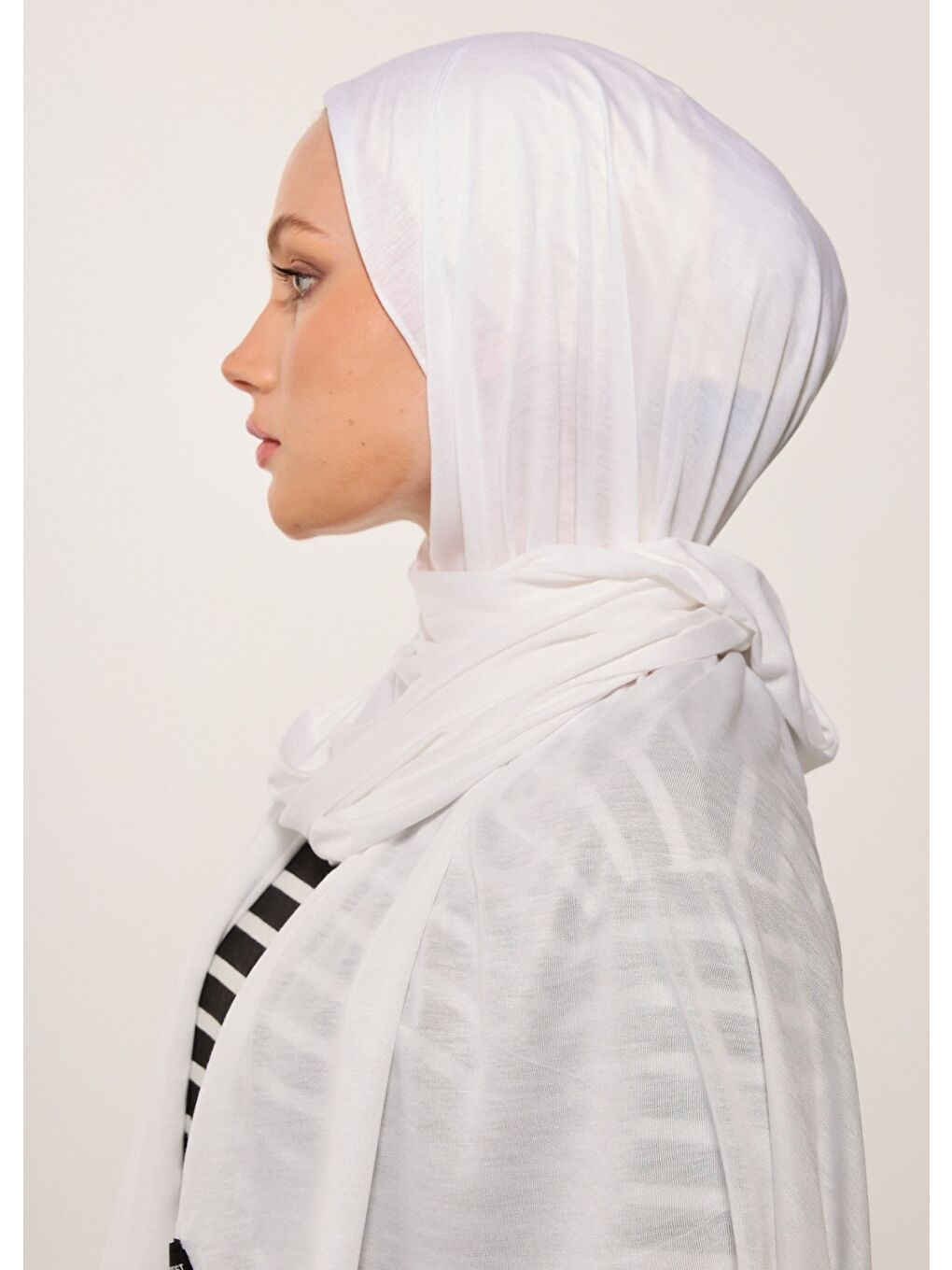 Tesettür Şal - Bone - Beyaz-2