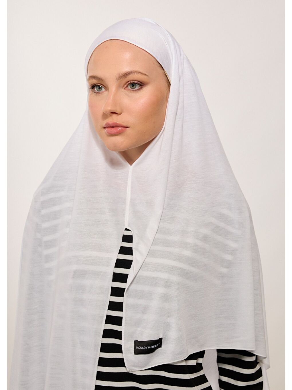 Tesettür Şal - Bone - Beyaz-4