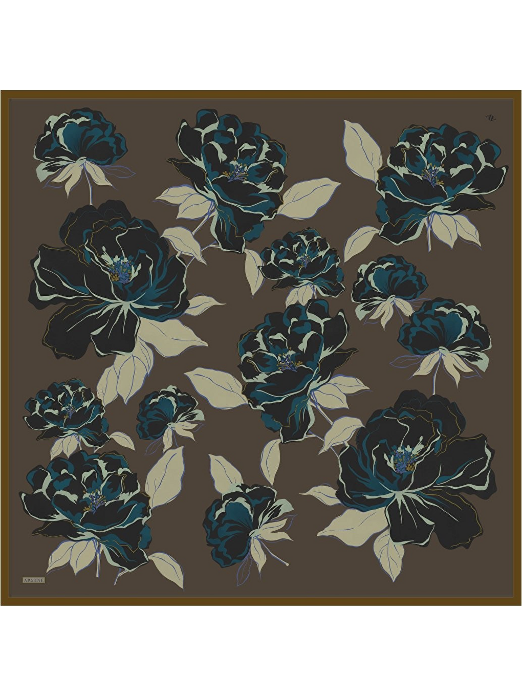 Haki Saf İpek Sura Eşarp 9509D 56-3