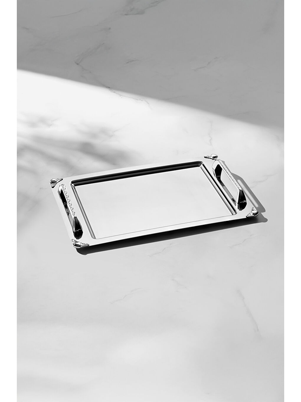 Gri Vega Saten Çelik Çay Tepsi-1