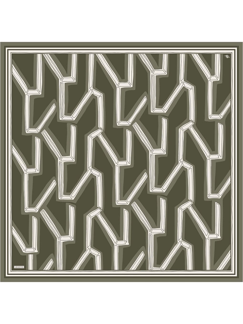 Haki Saf İpek Sura Eşarp 9547D 82-4