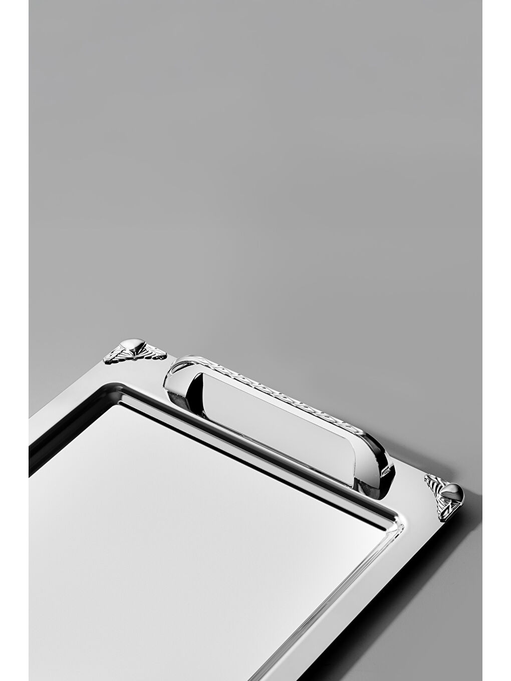 Gri Vega Saten Çelik Çay Tepsi-2