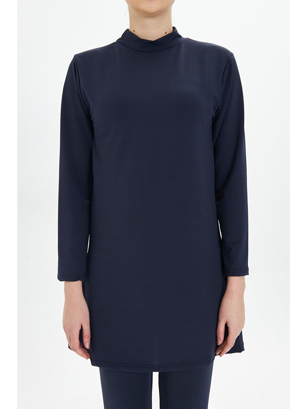 Tam Kapalı Elastanlı Tesettür Mayo Lacivert 3485-L-6