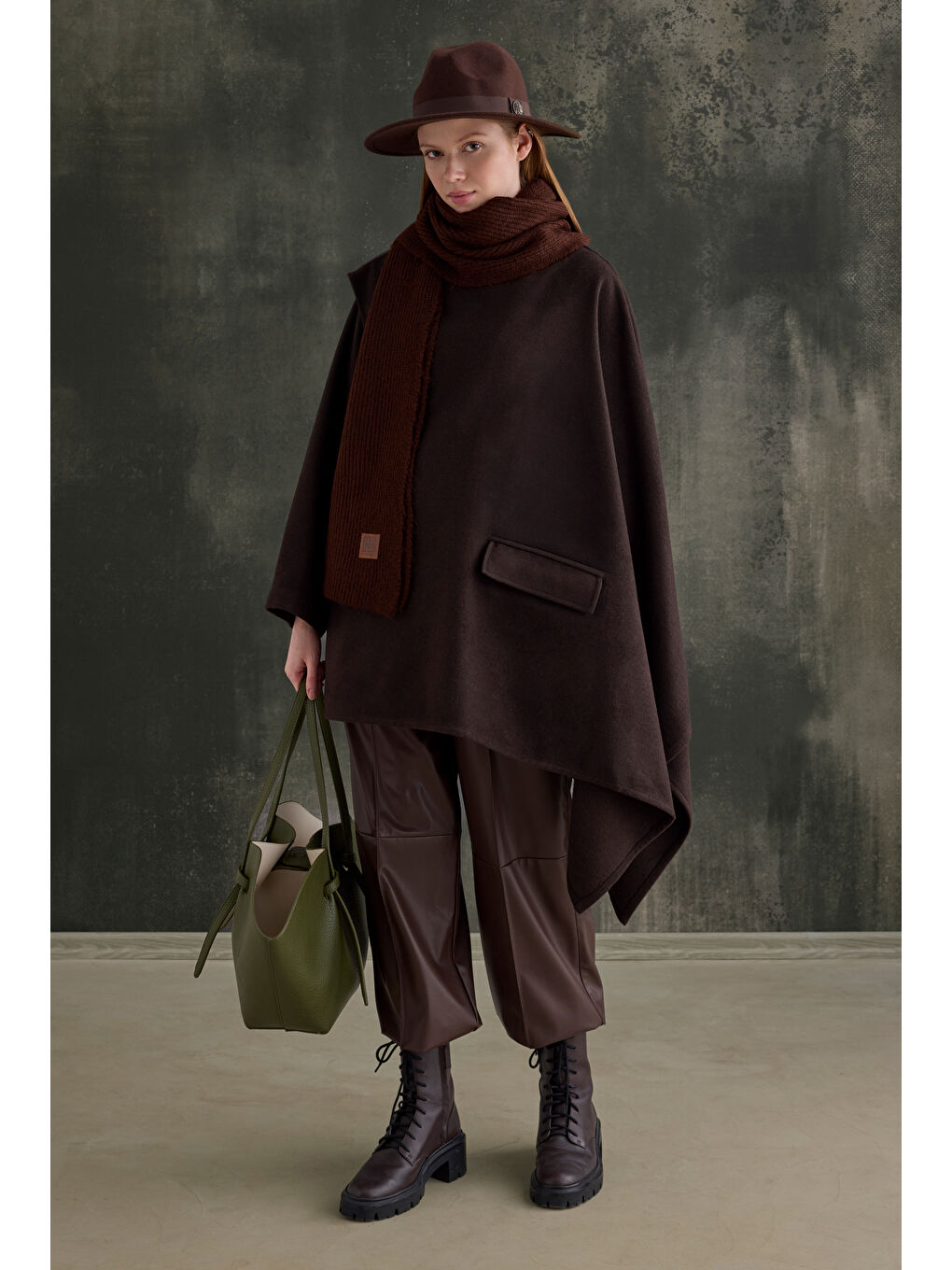 Kahverengi Asimetrik Salaş Kaban Acı Kahve-2