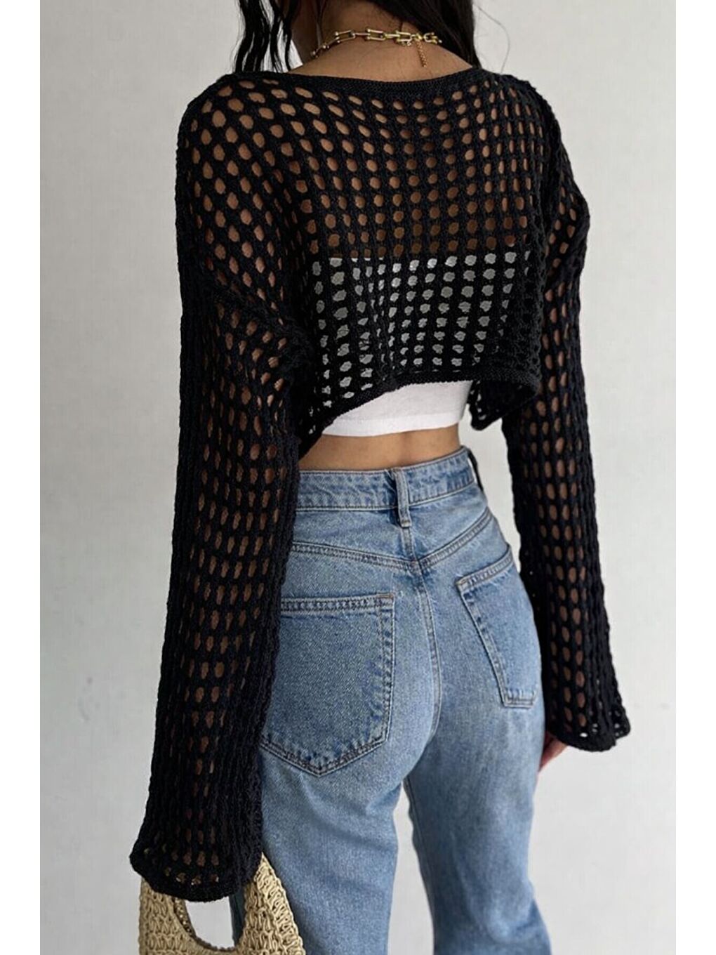 Siyah Mini Ajurlu Kazak-1