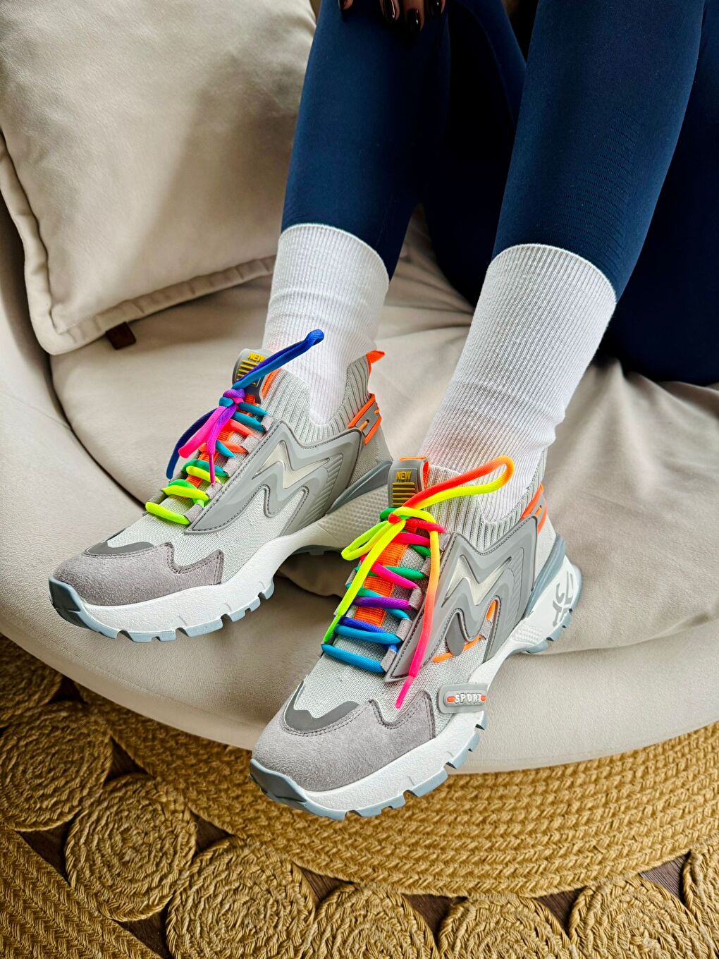 Gri KADIN SPOR AYAKKABI-3