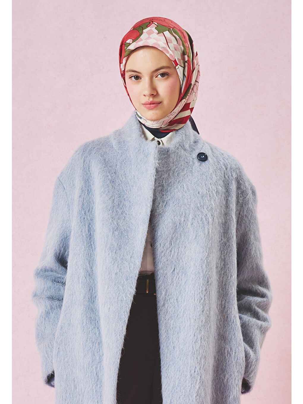 Pembe TALES OF LOVE DESEN FLOŞ VİSKON EŞARP LAVENDER GARDEN-1