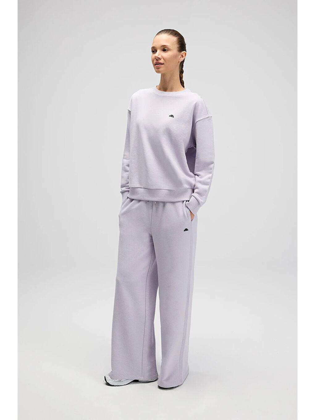 Lila Pamuklu Regular Fit Bisiklet Yaka Sweat EF527-LC-1