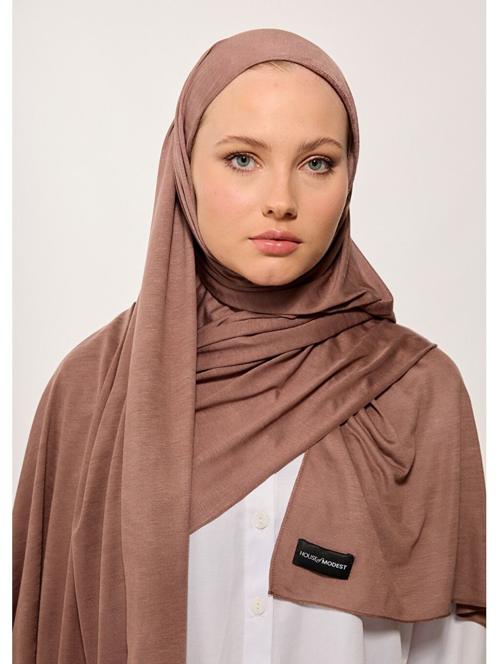 Bej Tesettür Şal - Bone - Vizon