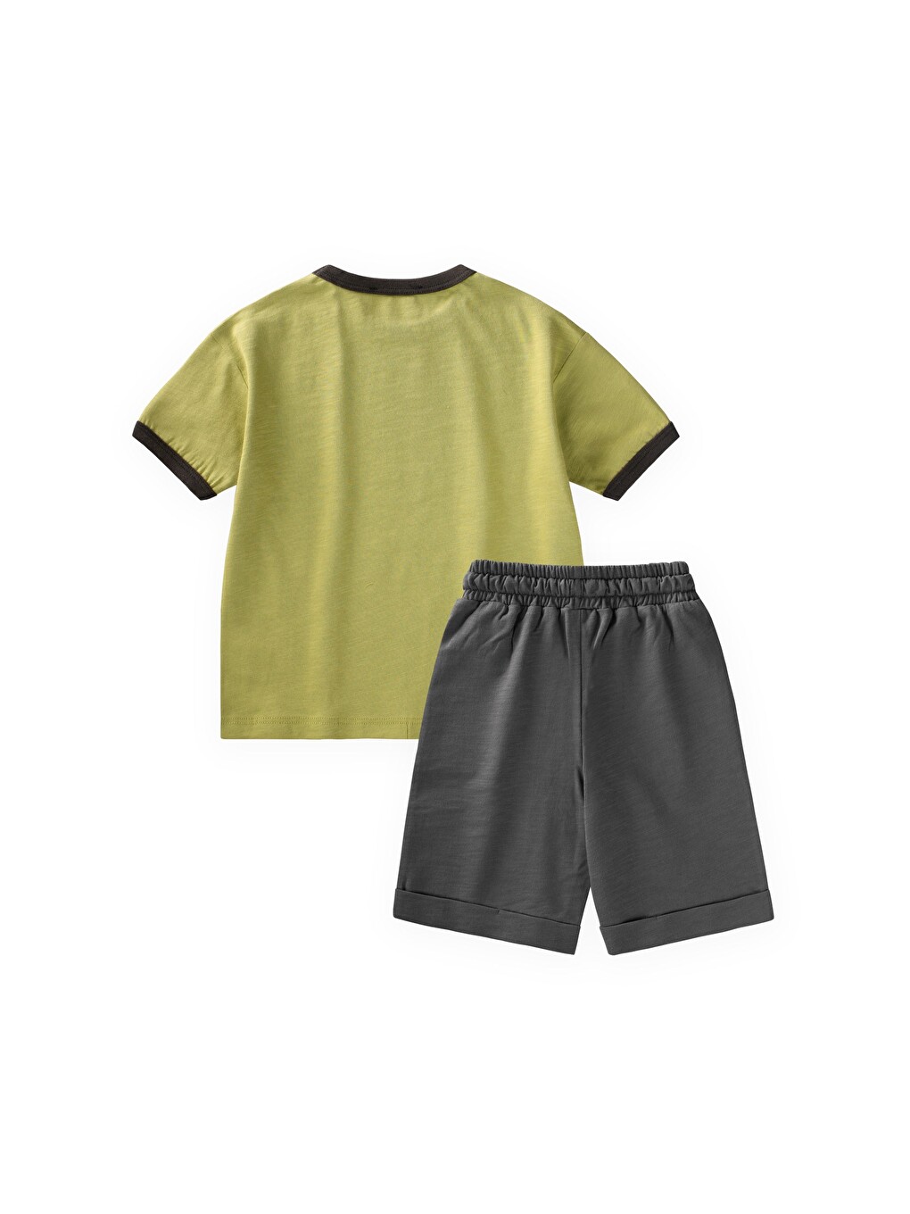 Yeşil Kaprili T-Shirt Takım 2-10 Yaş Lime-1