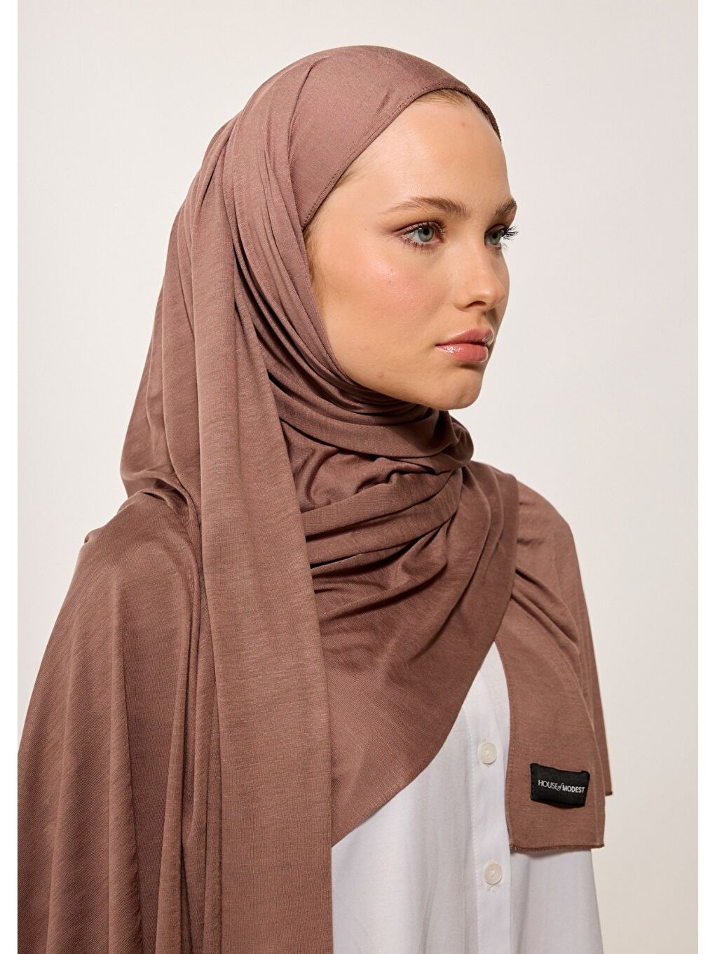 Bej Tesettür Şal - Bone - Vizon-2