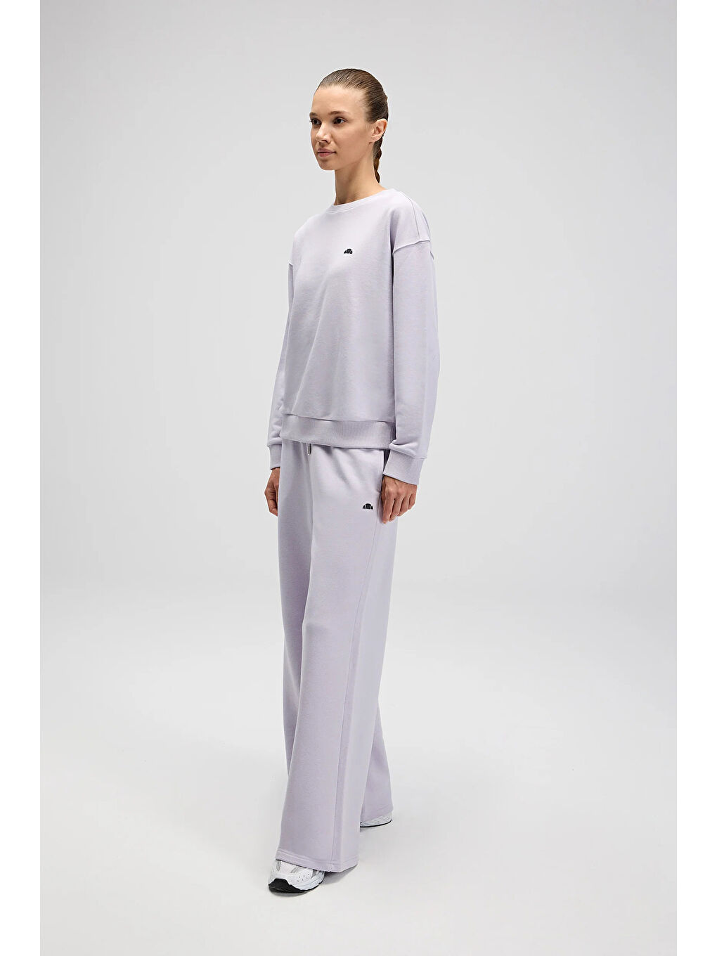 Lila Pamuklu Regular Fit Bisiklet Yaka Sweat EF527-LC-2