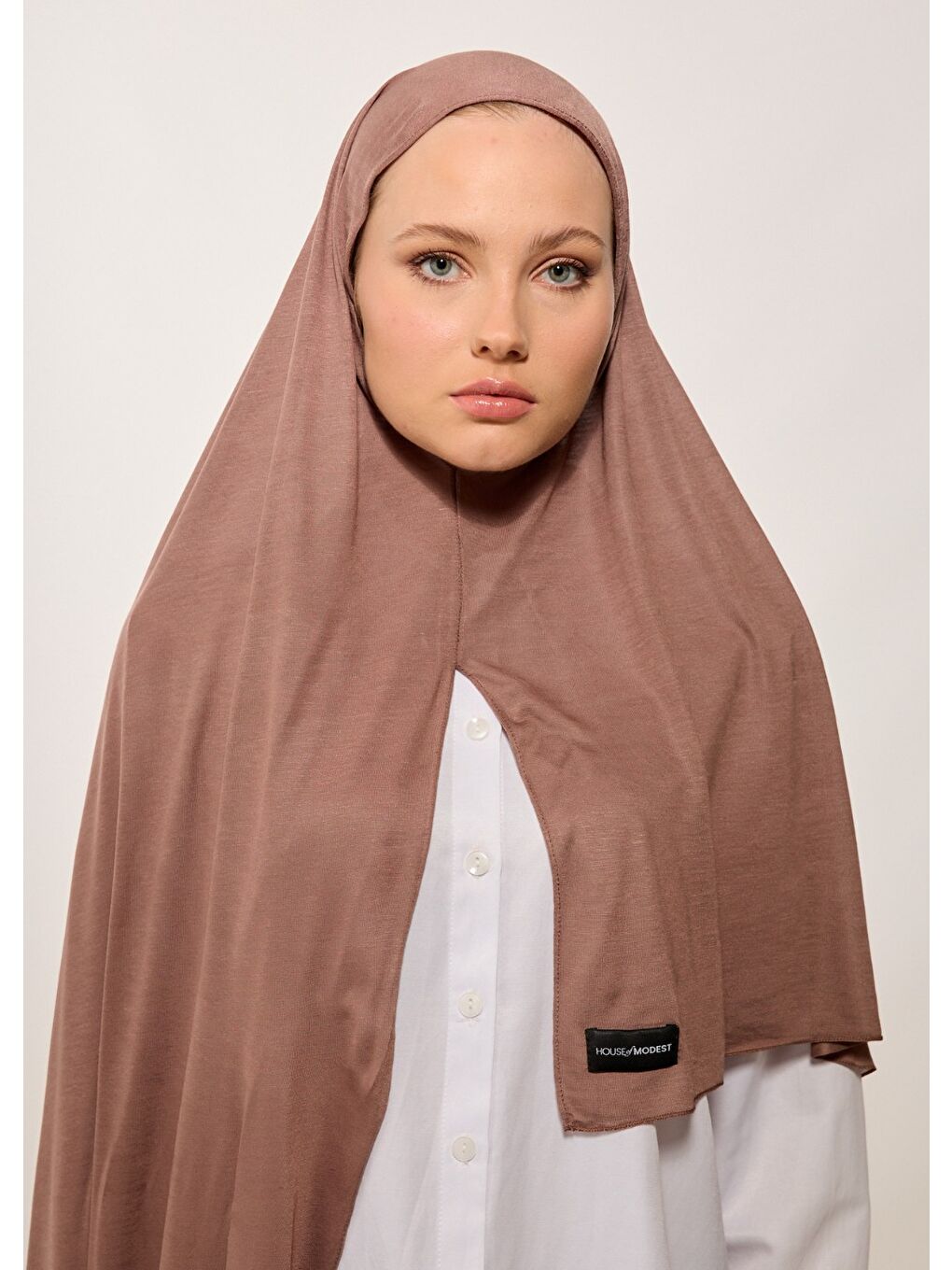 Bej Tesettür Şal - Bone - Vizon-4