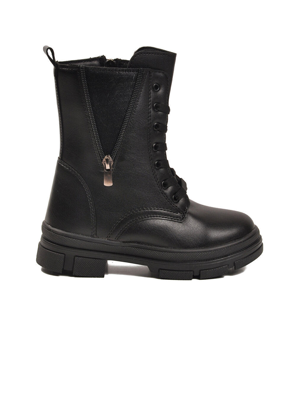 Siyah Cilt İçi Polarlı Kaymaz Taban Kız Çocuk Bot G-1001 F Frmr-1