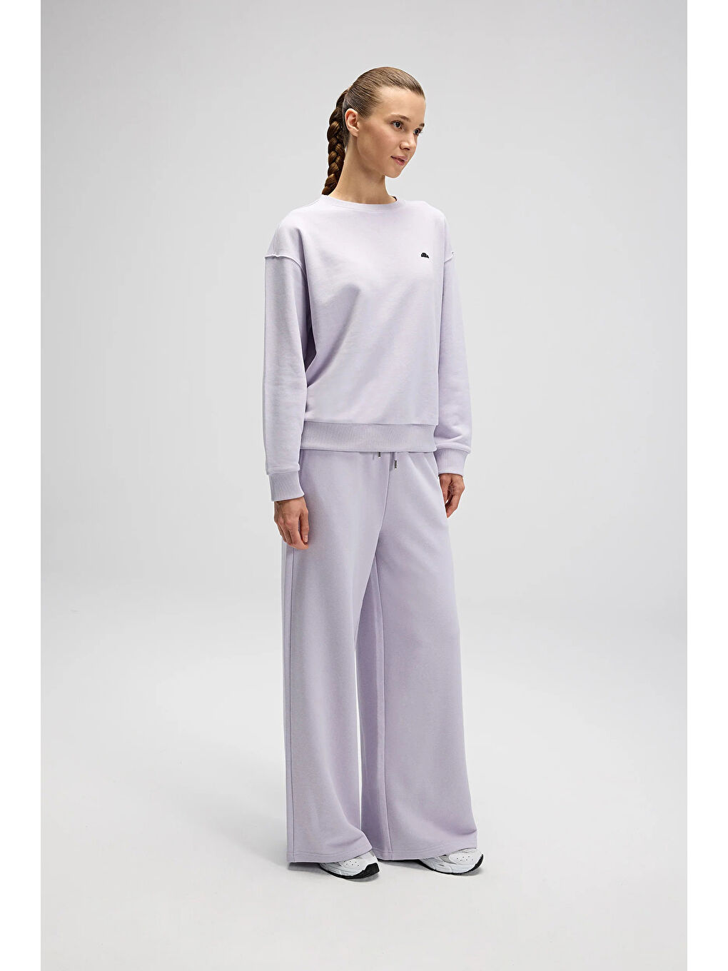 Lila Pamuklu Regular Fit Bisiklet Yaka Sweat EF527-LC-4