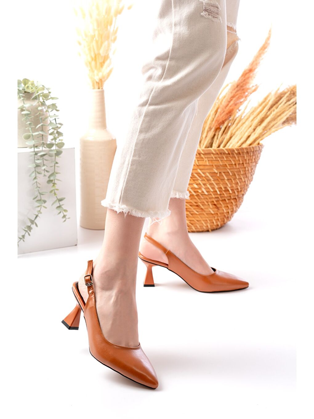 Kahverengi Kadın Harmony Taba Topuklu Ayakkabı-3