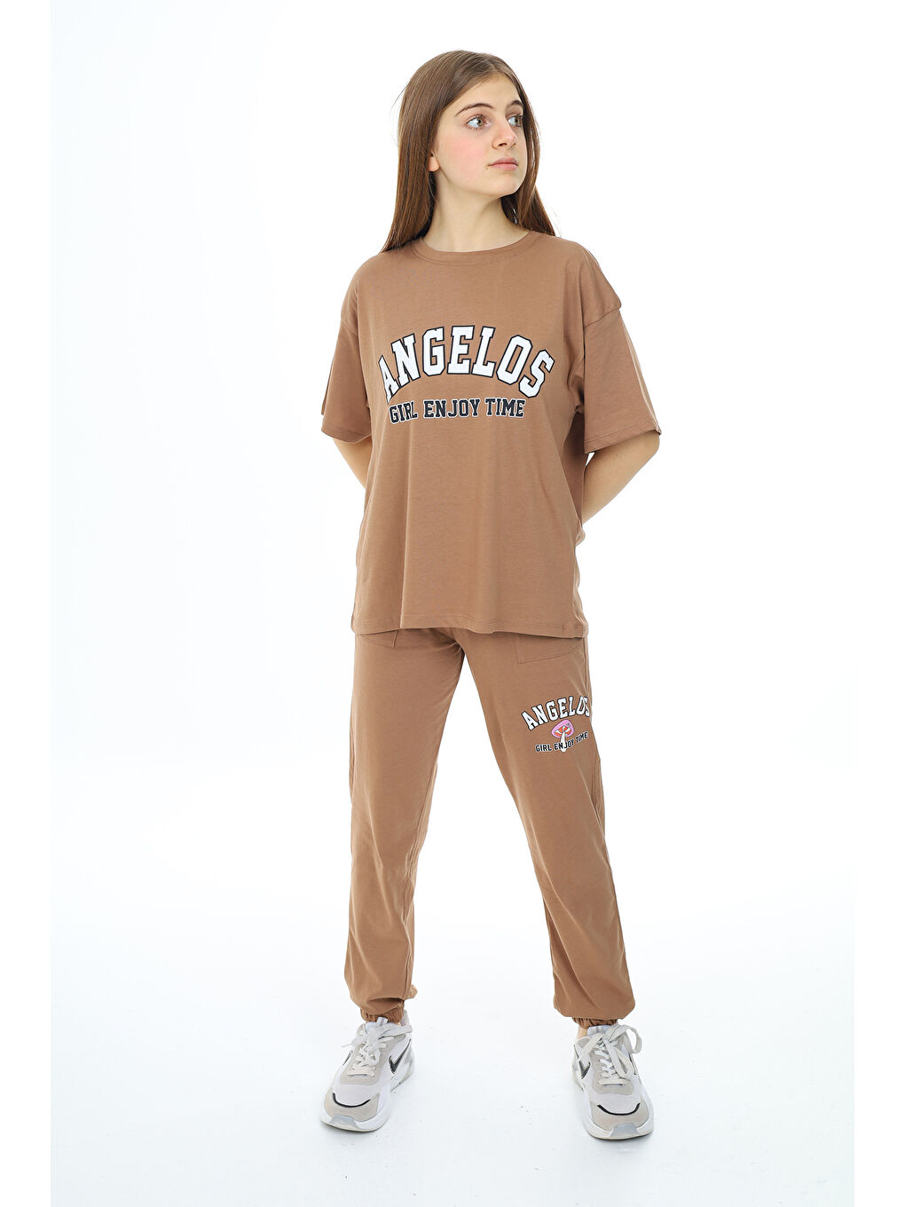 Kahverengi Kız Çocuk Alt-Üst 2'li Takım 12154-2