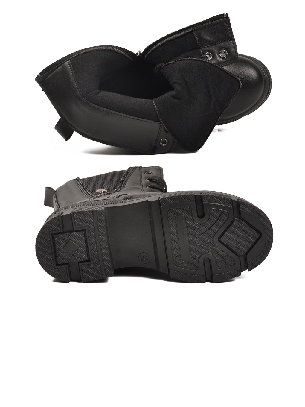 Siyah Cilt İçi Polarlı Kaymaz Taban Kız Çocuk Bot G-1001 F Frmr-4