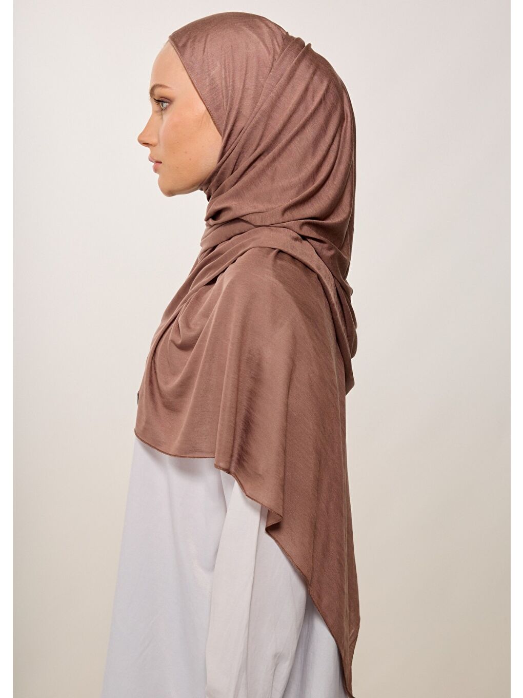 Kahverengi Tesettür Şal - Bone - Kahve-3