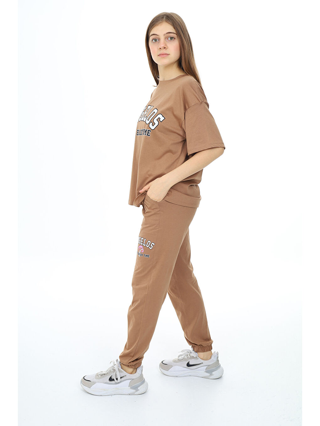 Kahverengi Kız Çocuk Alt-Üst 2'li Takım 12154-3