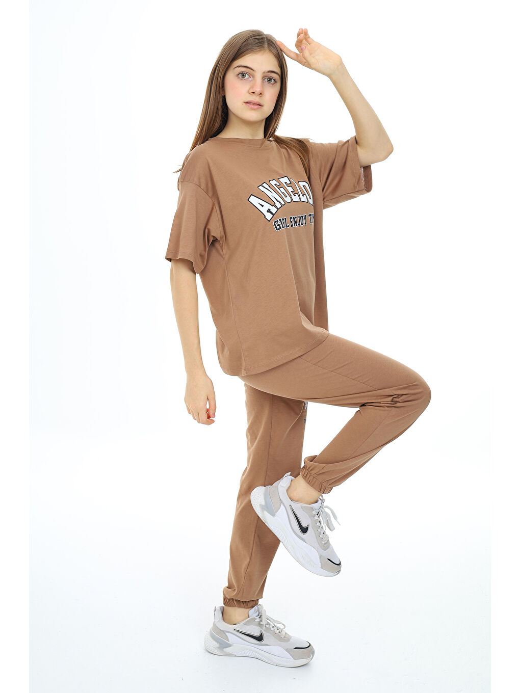 Kahverengi Kız Çocuk Alt-Üst 2'li Takım 12154-4