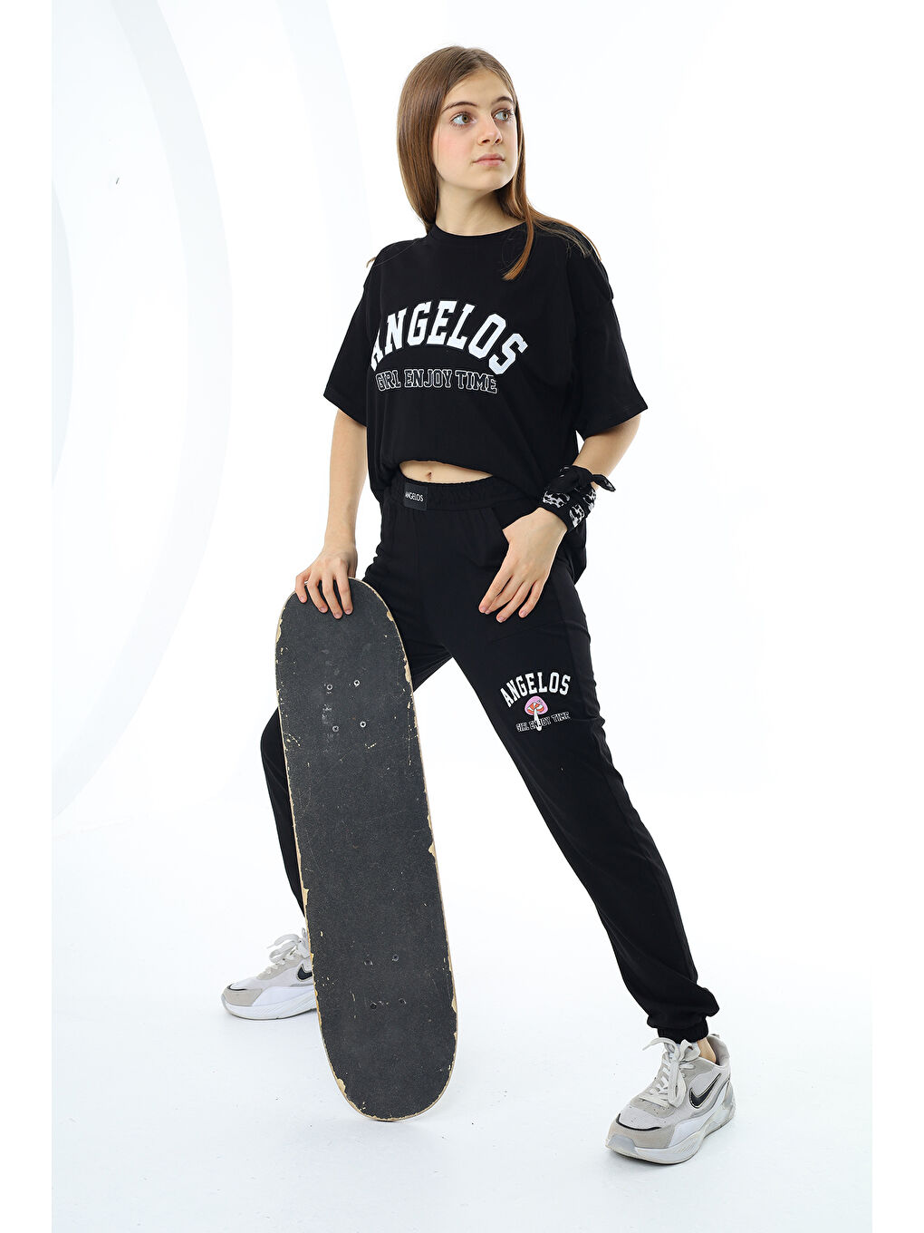 Siyah Kız Çocuk Alt-Üst 2'li Takım 12154-2