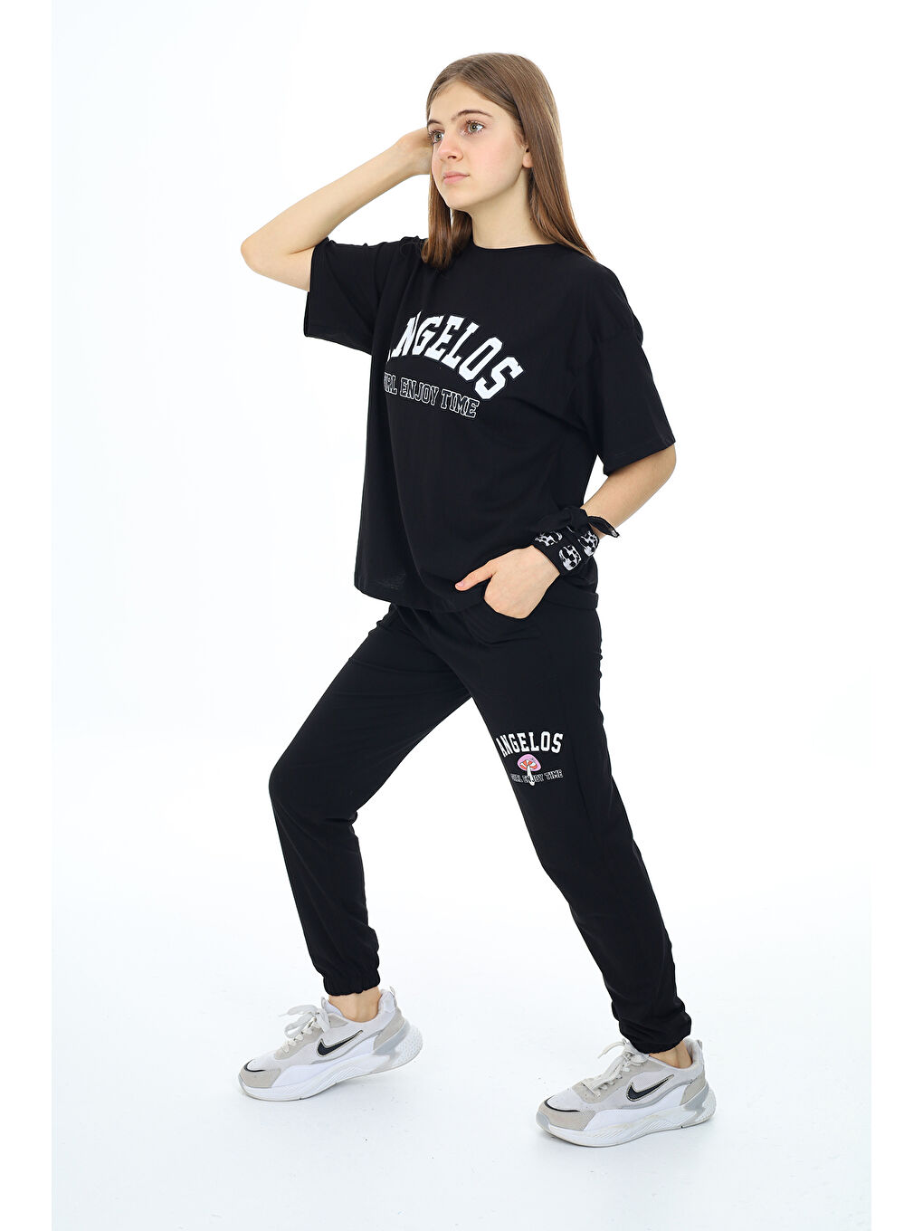 Siyah Kız Çocuk Alt-Üst 2'li Takım 12154-3