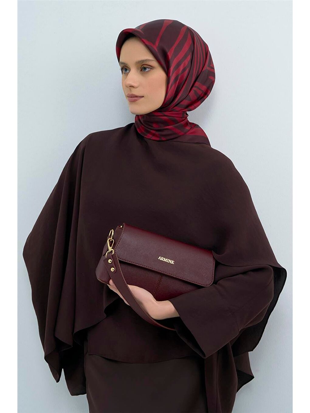 Bordo Saf İpek Twill Eşarp 9550D 36