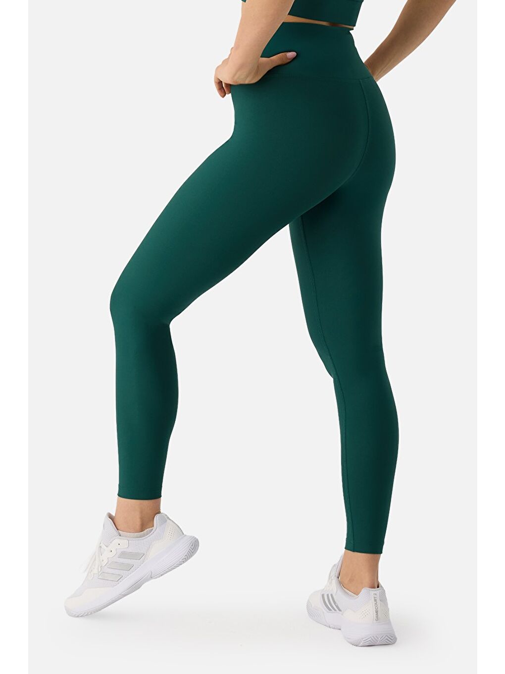Popi Yüksek Bel Zümrüt Yeşili Spor Tayt-4