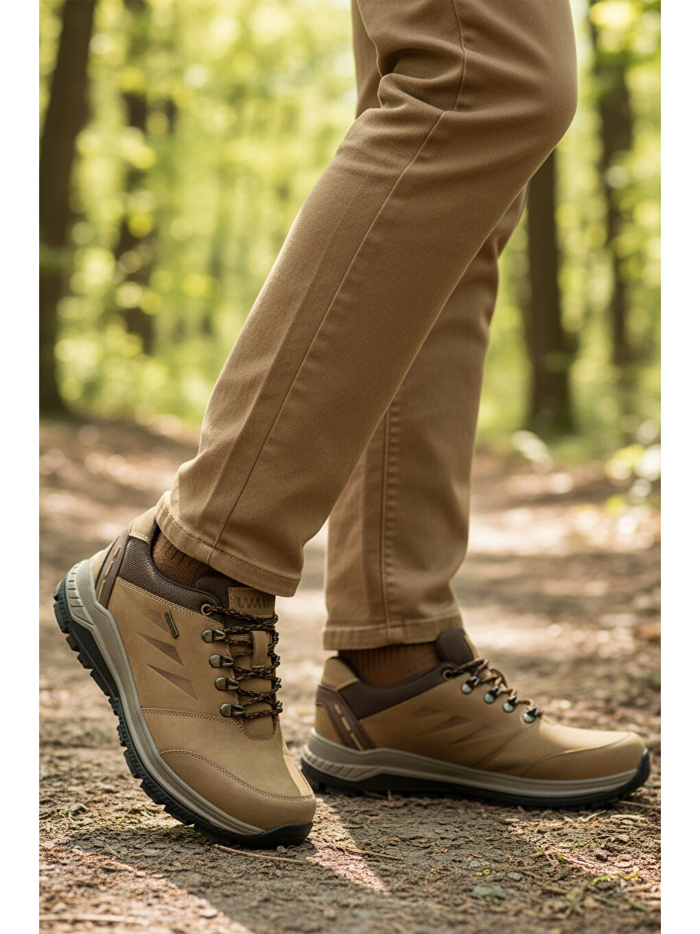 Bej Kum Hakiki Deri Kaymaz Su İtici Erkek Outdoor Ayakkabı 2343 M-2