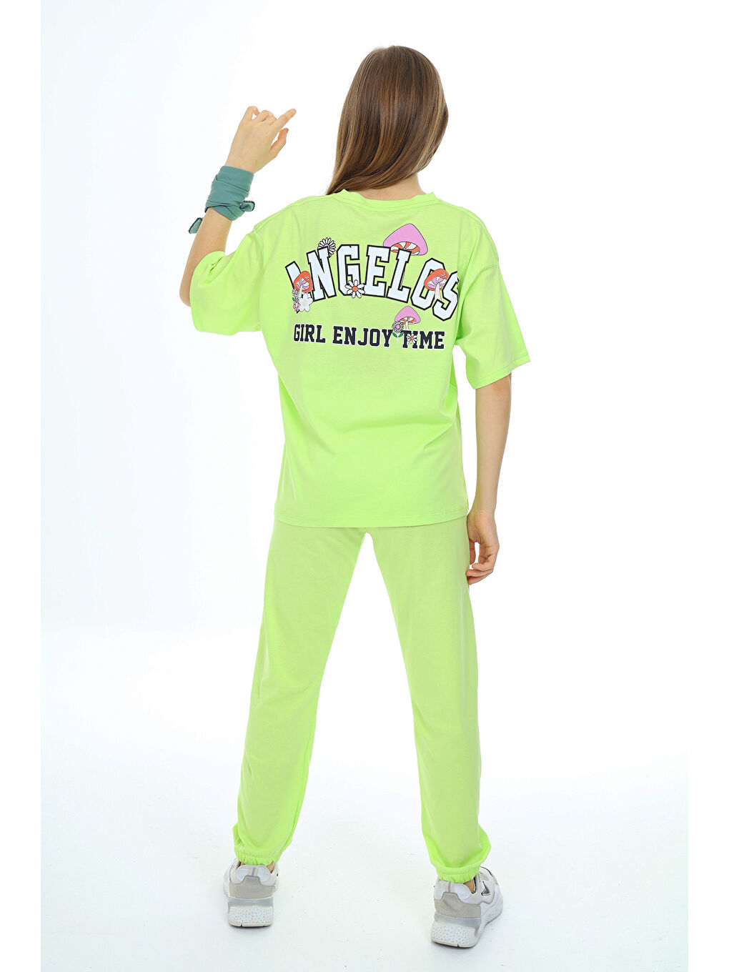 Yeşil Kız Çocuk Alt-Üst 2'li Takım 12154-1