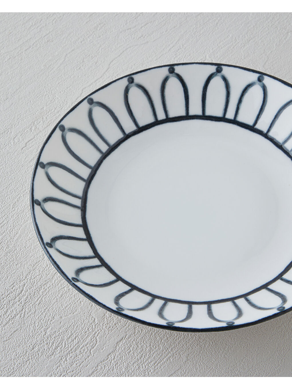 Monarch Porselen Çukur Tabak 19 cm Siyah - Beyaz-2