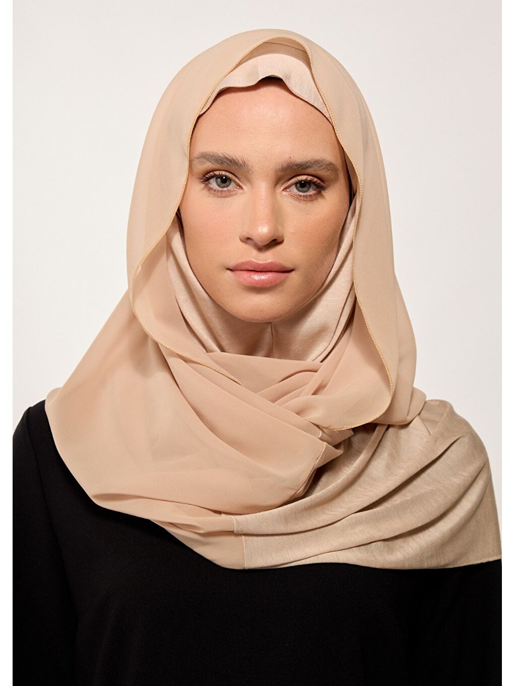 Eşarp - Şifonlu Şal - Bej
