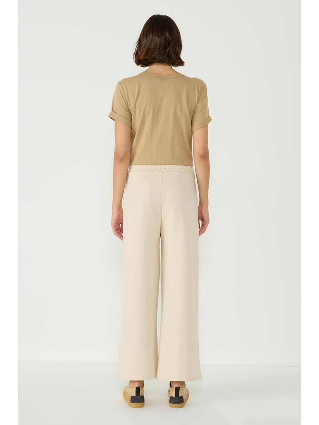 Kadın Dikiş Detaylı Palazzo Eşofman Altı 746 Bej-2